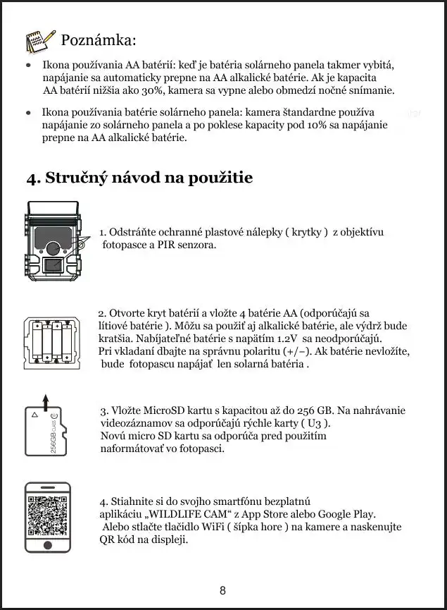 Stručný návod  pre prvé spustenie WildLifeBlog Solar PRO & Elite