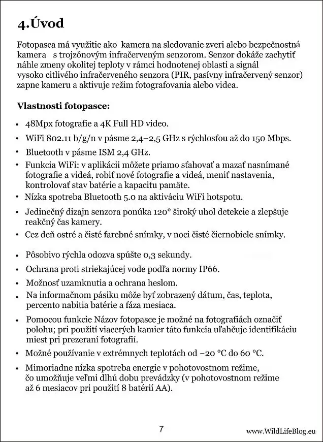 Návod fotopasca Lynx PRO & Eye