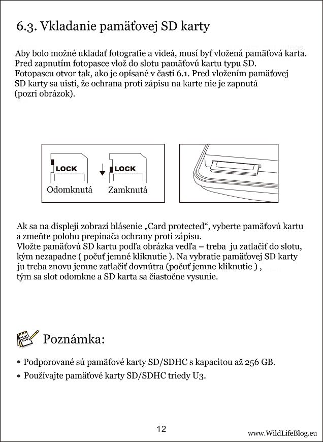 Návod fotopasca Lynx PRO & Eye