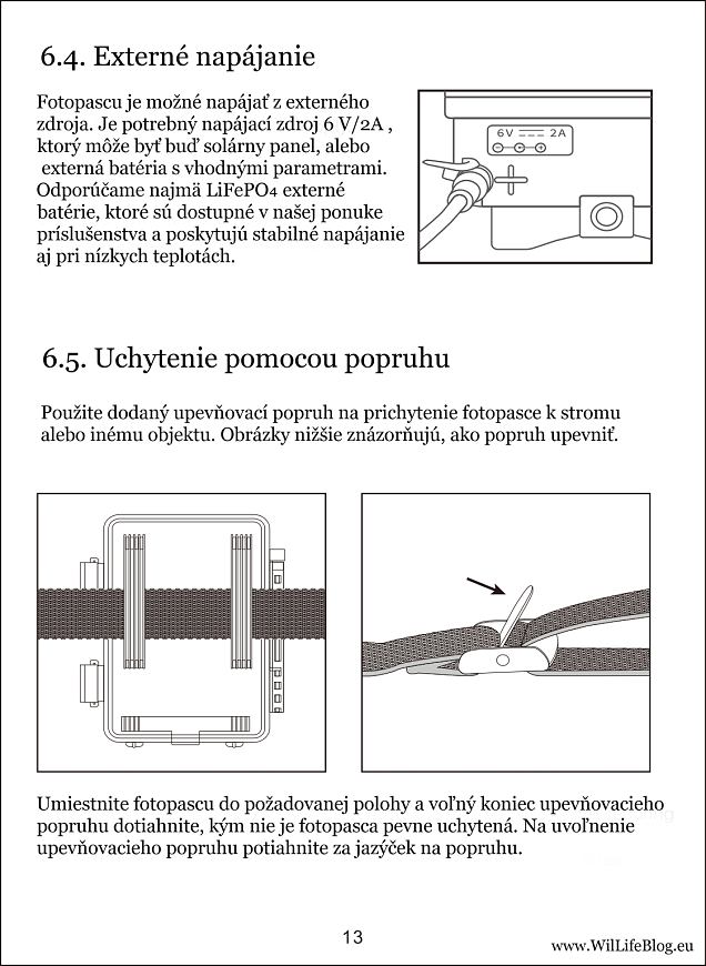 Návod fotopasca Lynx PRO & Eye