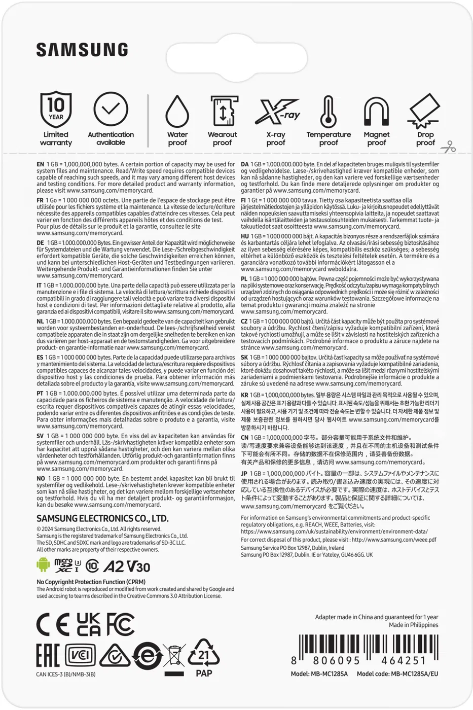 Samsung MicroSDXC 128 GB EVO Plus